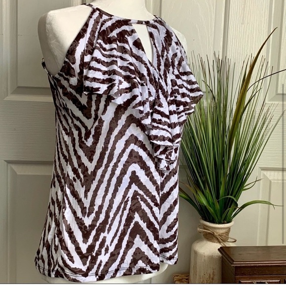 I.N.C INTERNATIONAL CONCEPTS Safari print sleeveless top - Picture 2 of 3